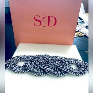 Stella & dot Petra rhinestone braided bracelet.